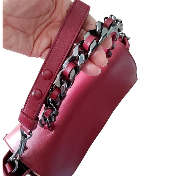 Elena Ghisellini Bordeaux Leather Top Handle Shoulder Bag - Picture 13 of 16